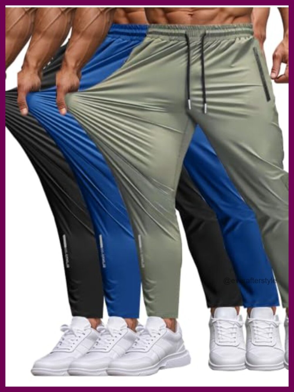 Men's Lightweight Quick Dry Sweatpants Nylon Spandex Active Joggers